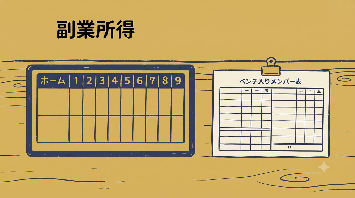 野球のスコアボードとラインナップカード