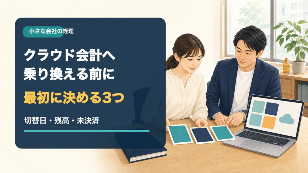 クラウド会計へ乗り換える前に切替日・残高・未決済を確認する小さな会社の経理担当者
