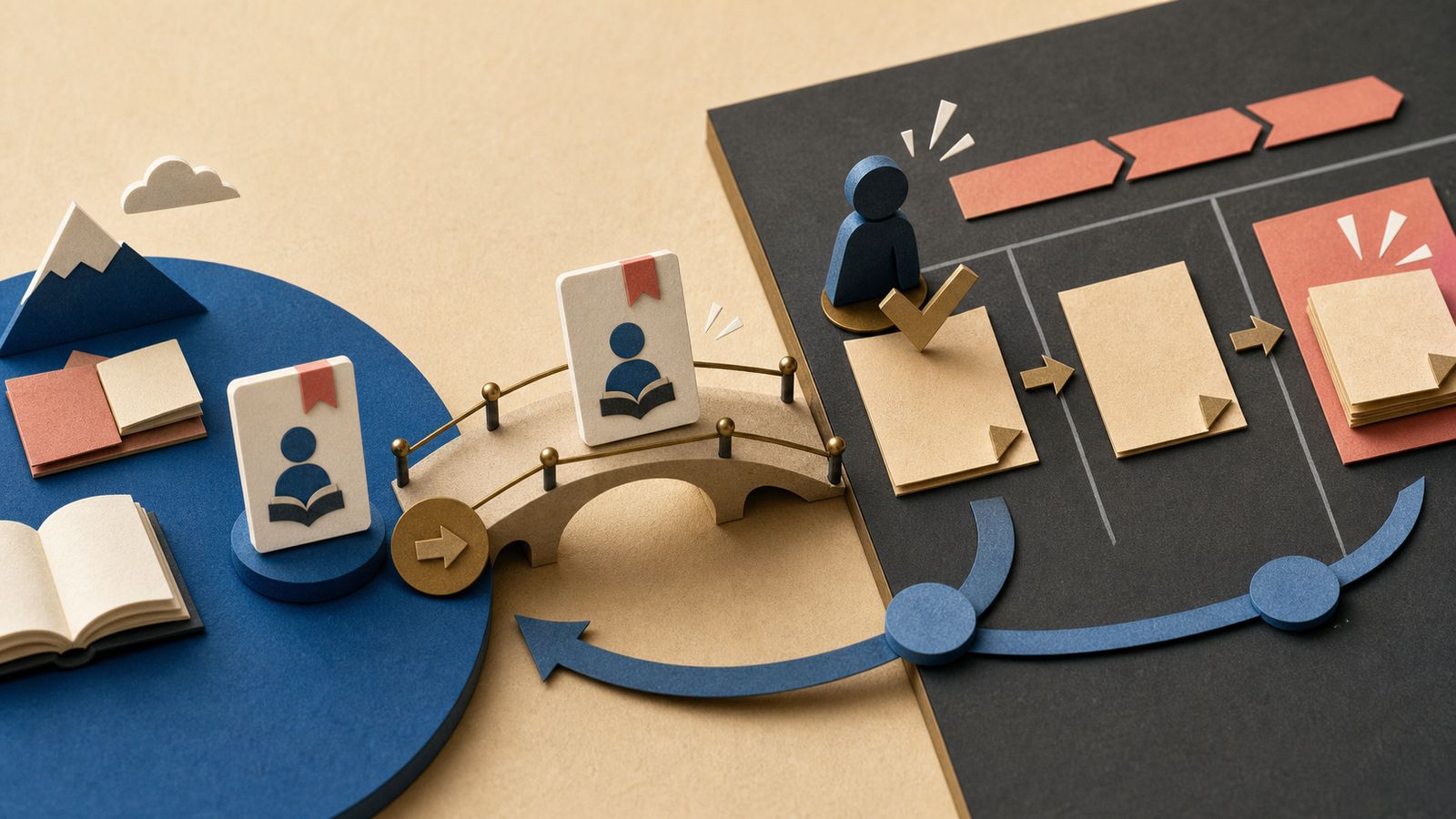 研修後に実務へ段階的に移管する図
