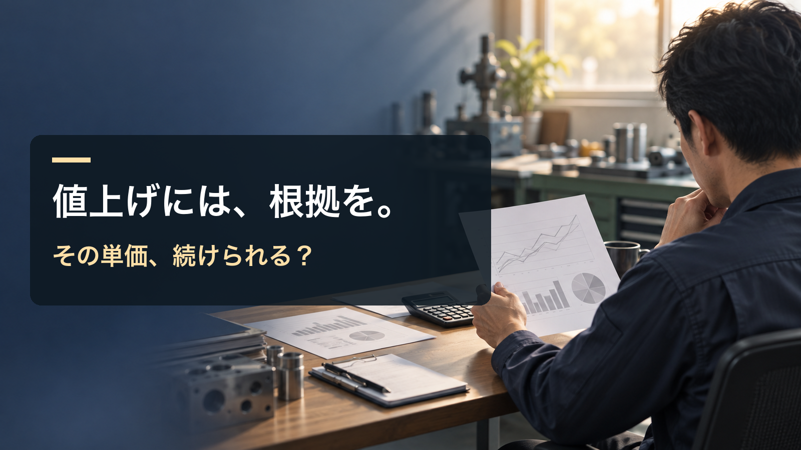 値上げには、根拠を。/その単価、続けられる?。記事の趣旨を表した生成イメージ